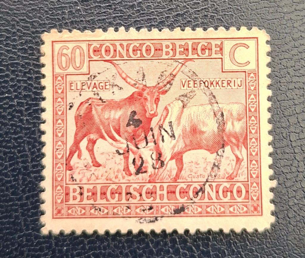 Postzegel Belgisch Congo OBP 124, Ophalen of Verzenden, Gestempeld, Gestempeld