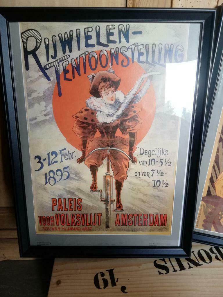 Affiche 1895!!!! Rijwielen en automobielen/motorrijwielen., Ophalen
