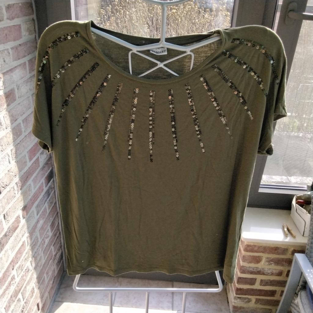 T-shirt à  sequins Damart manches courtes, Taille 42/44 (L), Manches courtes, Autres couleurs, Enlèvement