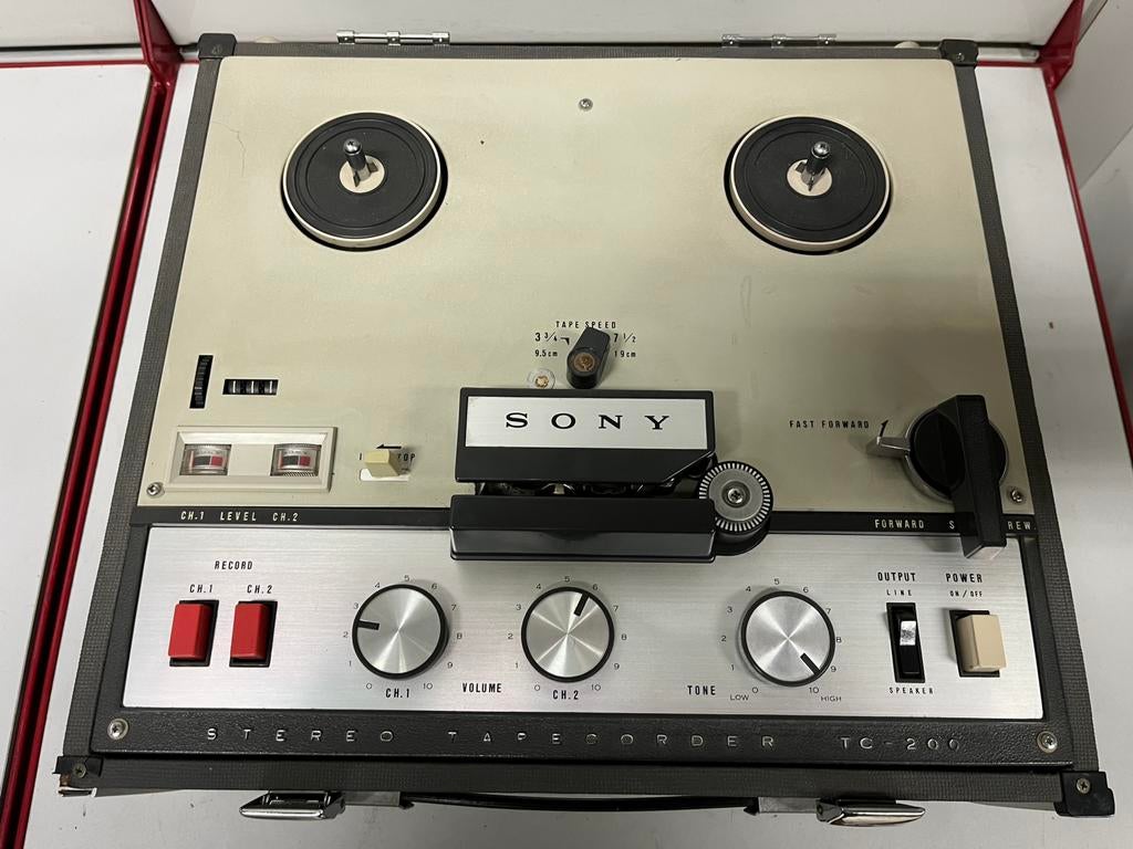 Sony TC-200 – Magnétophone à bandes portable + HP Sony - 60s, Enlèvement, Magnétophone