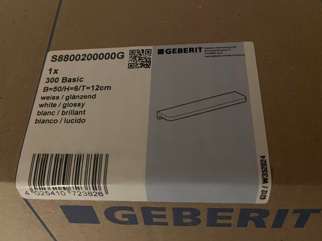 Geberit 300 Basic Planchet 50x12x6 cm Wit, Ophalen, Nieuw