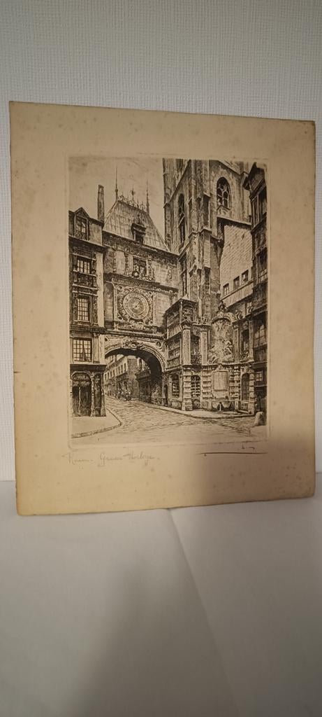 Eau forte Le gros-horloge de Rouen, Enlèvement