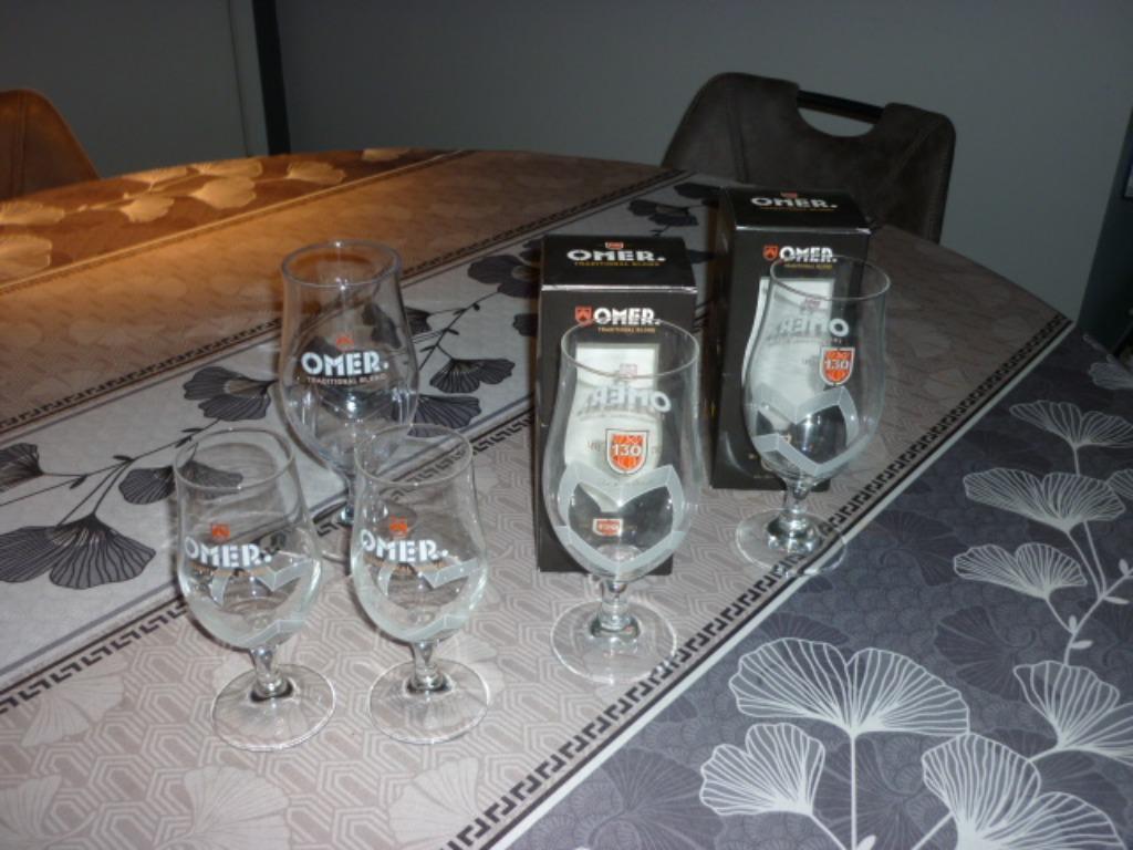 Set Omer glazen., Verzamelen, Glas en Drinkglazen, Ophalen, Nieuw, Bierglas