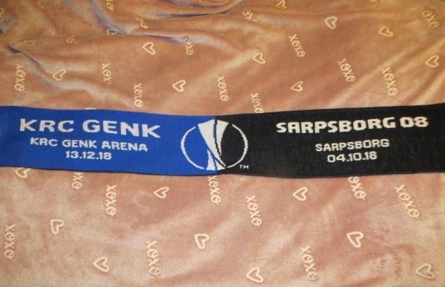 Sjaal KRC Genk - Sarpsborg - Europa League - Uefa - 2018/19, Ophalen of Verzenden, Gebruikt, Vaantje of Sjaal