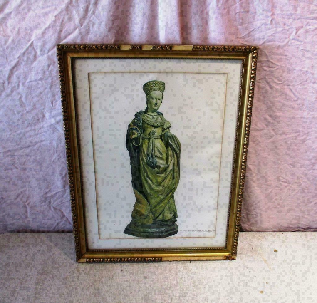 Cadre Photo Baroque Antique en Bois - 56x43 / 50x37, Enlèvement ou Envoi, Utilisé