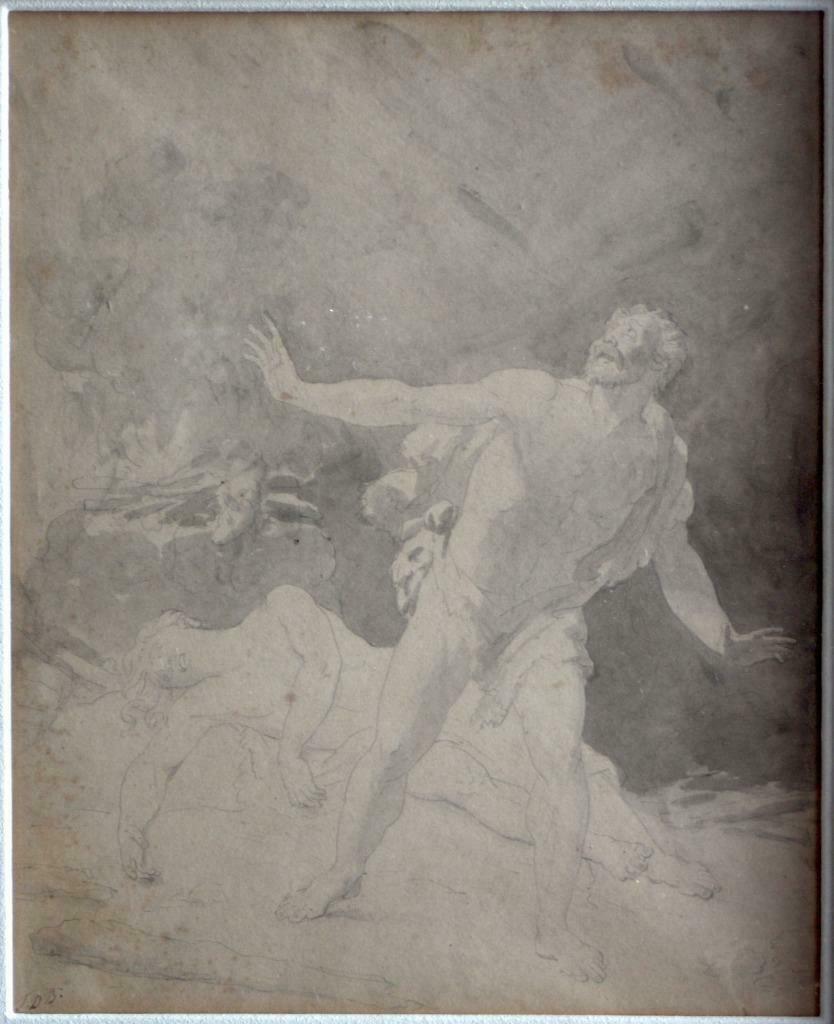 Potloodtekening aquarel Ferdinand de Braekeleer (1792-1883), Enlèvement ou Envoi
