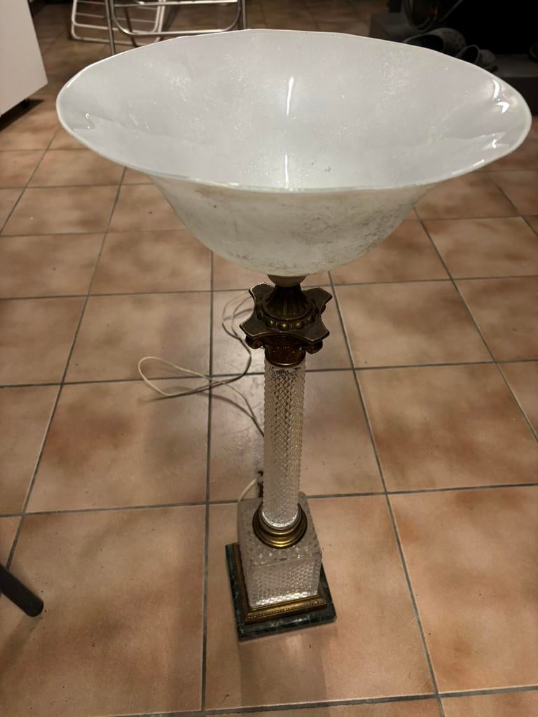 Staanlamp, Huis en Inrichting, Ophalen of Verzenden, Gebruikt, Glas, Minder dan 100 cm