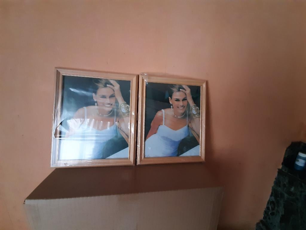 Set van 2 fotokaders in hout, Ophalen, Zo goed als nieuw, Hout