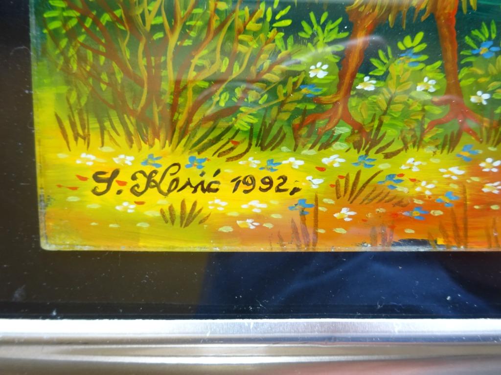 Slobodan Kesic, églomisé, 20 x 15 cm,  Haan 1992, Antiek en Kunst, Ophalen of Verzenden