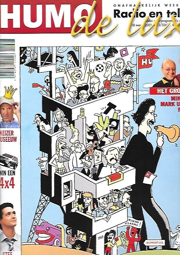 HUMO DE LUXE 3263/13 uit 2003 Museeuw Uytterhoeven Mortier, Verzamelen, Tijdschriften, Kranten en Knipsels, Ophalen of Verzenden