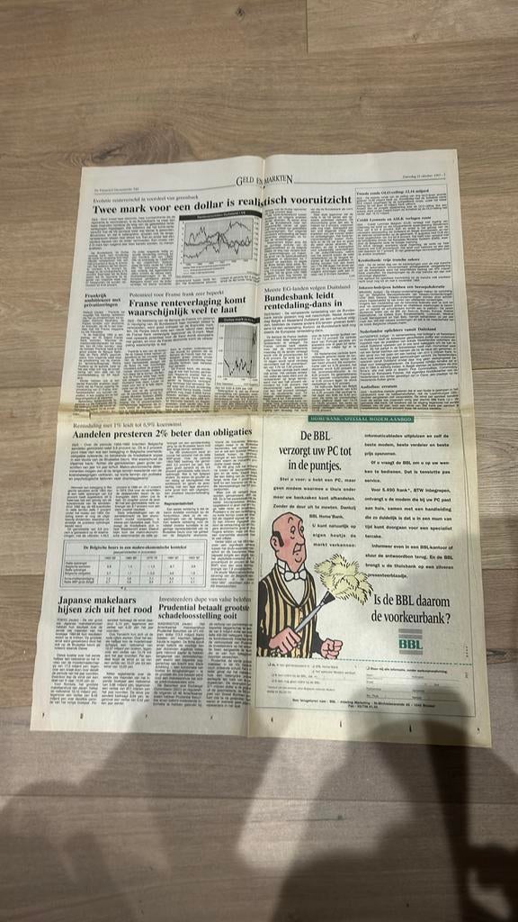 Kuifje reclame BBL 1993, Verzamelen, Ophalen of Verzenden, Kuifje, Zo goed als nieuw