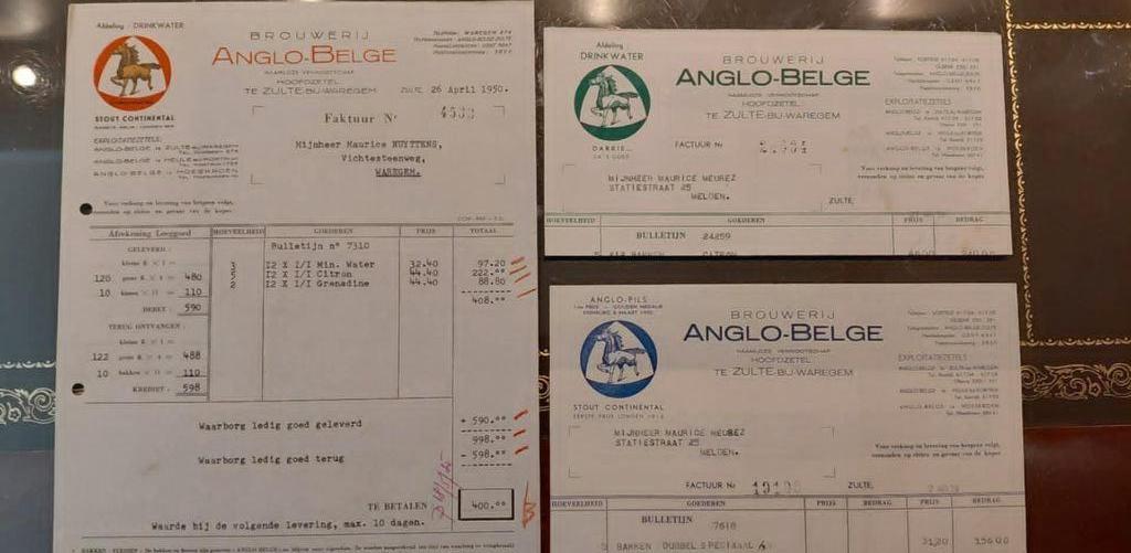 Anglo Belge Facturen, Verzamelen, Biermerken, Ophalen of Verzenden, Gebruikt, Overige typen