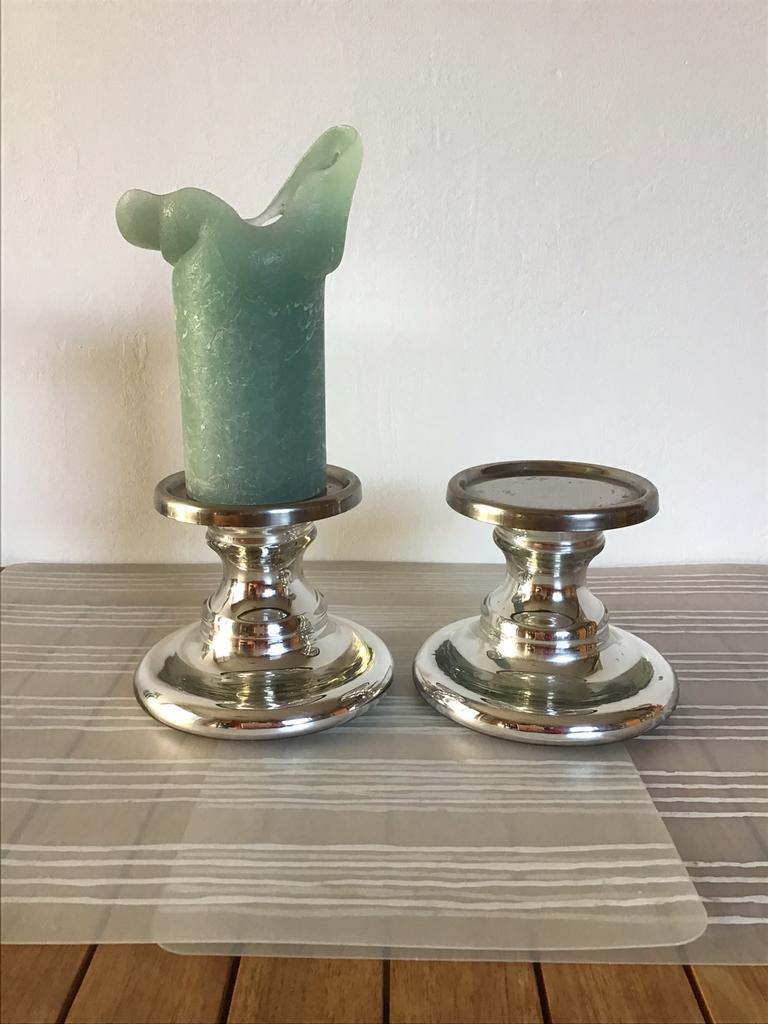 Bougeoirs Ikea, Moins de 25 cm, Gris, Enlèvement ou Envoi, Utilisé