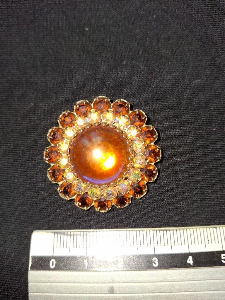 broche, Enlèvement ou Envoi, Utilisé, Brun, Avec strass