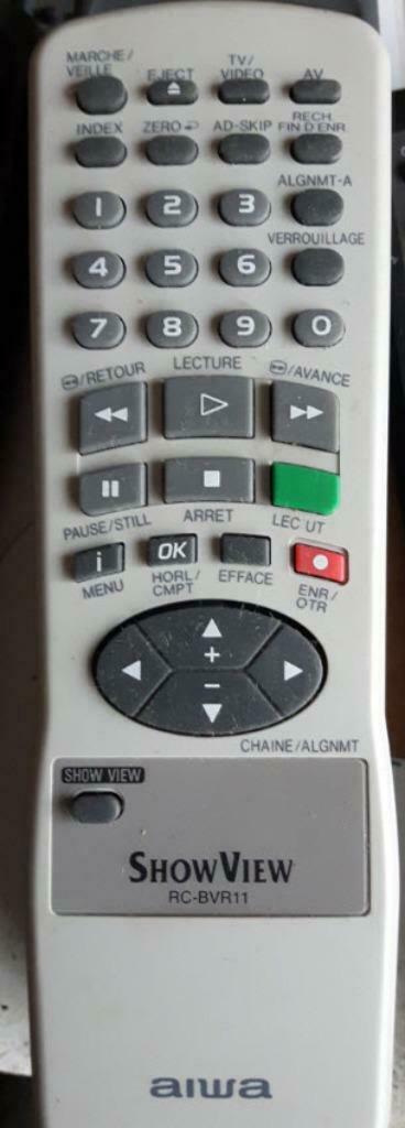 afstandsbediening AIWA RC-BVR11, Ophalen of Verzenden, Gebruikt, VHS-speler of -recorder