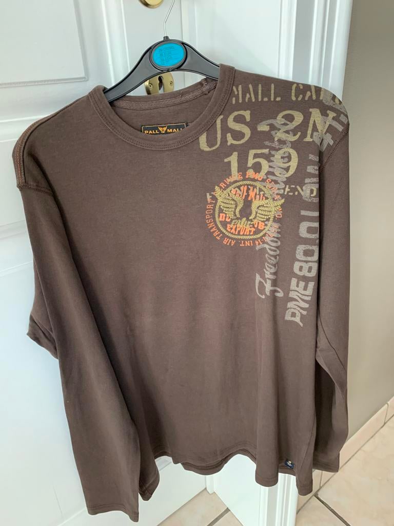 Longsleeve Pall Mall M bruin katoen als nieuw, Kleding | Heren, Ophalen of Verzenden