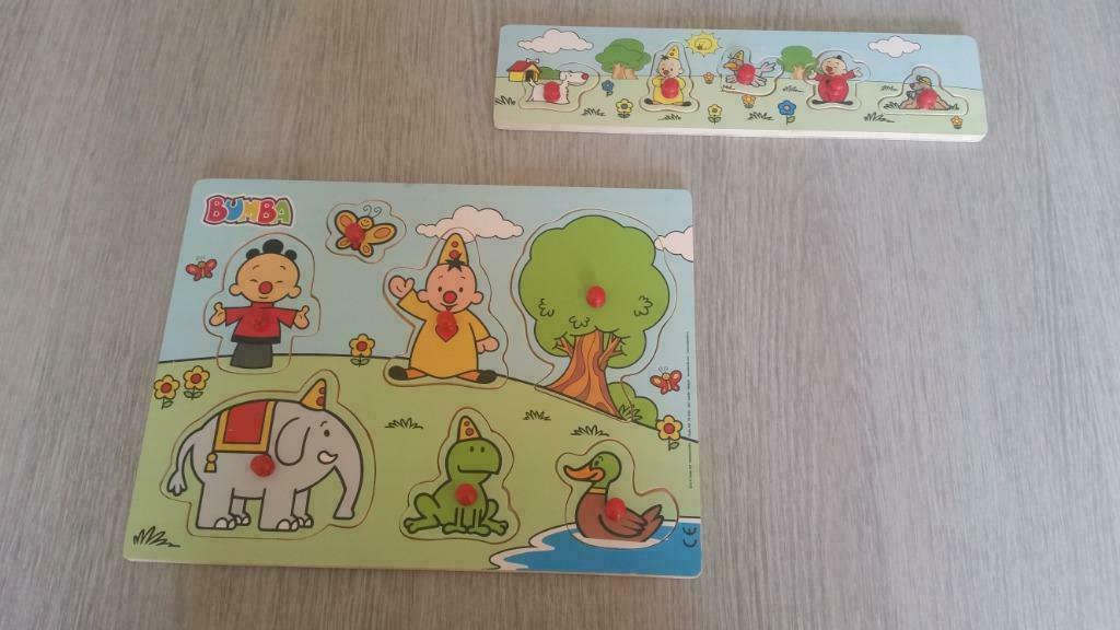 twee houten bumba puzzels, Ophalen of Verzenden, Zo goed als nieuw, Van hout, Minder dan 10 stukjes