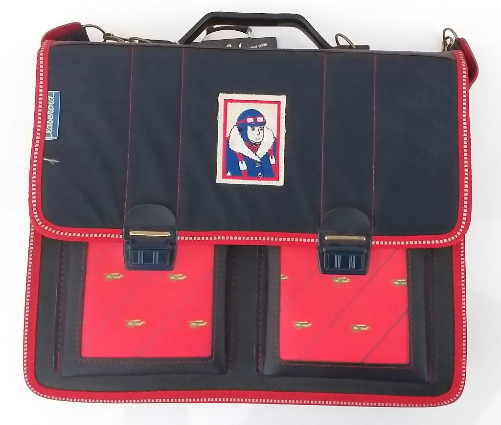 vintage boekentas met oplichtstrips - thema luchtvaart, Ophalen of Verzenden, Nieuw, Aktetas of Boekentas