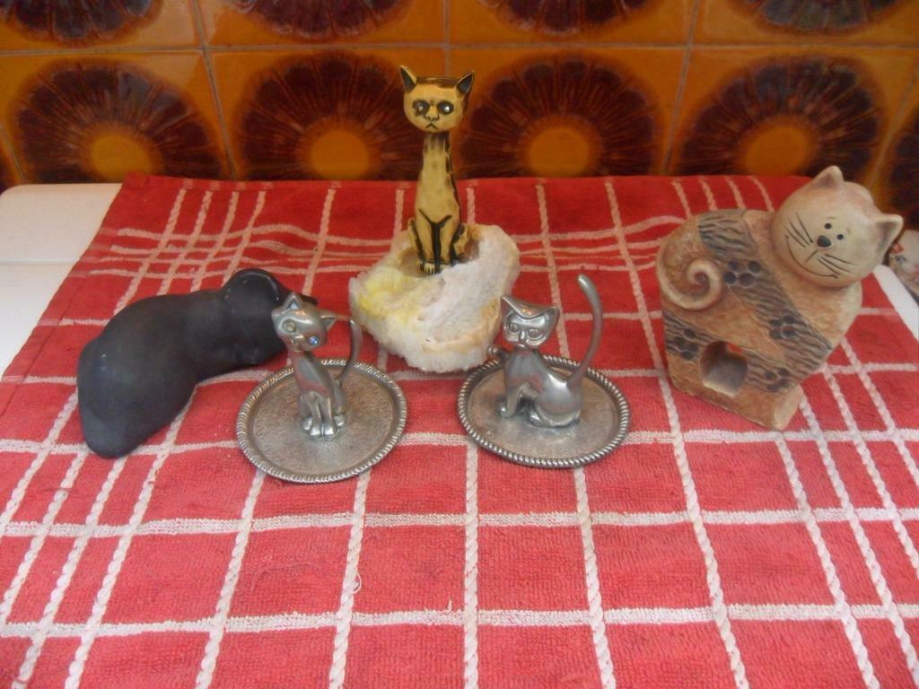 5 beelden poezen / katten, Verzamelen, Beelden en Beeldjes, Ophalen of Verzenden