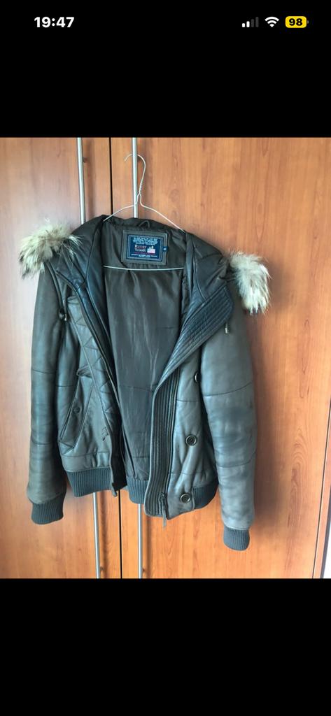 Lederen winterjas van River Woods maat 40, Kleding | Dames, Jassen | Winter, Ophalen of Verzenden, Gedragen, Maat 38/40 (M), Bruin