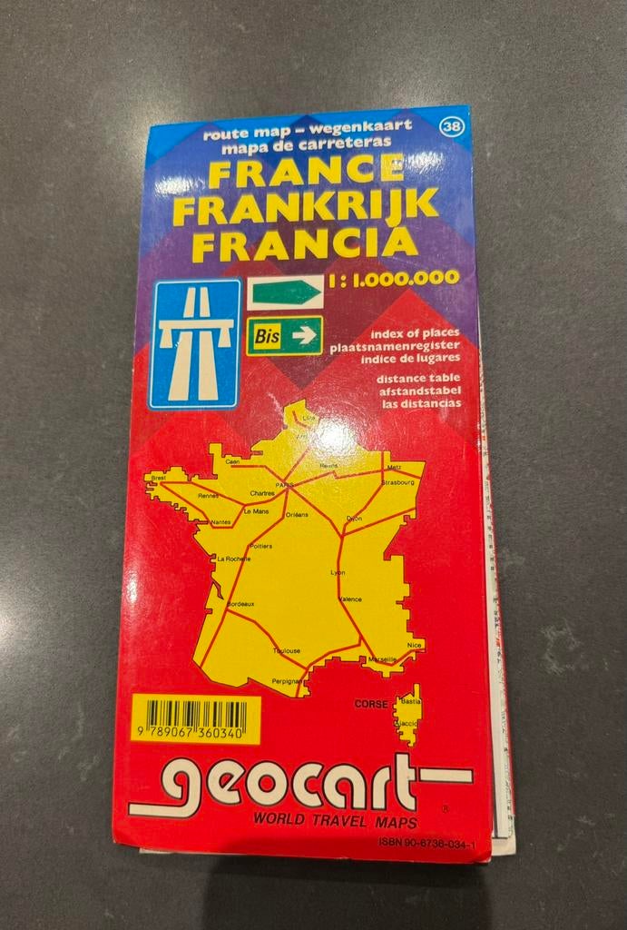 Geocart wegenkaart Frankrijk, Frankrijk, Landkaart, Geocart, Ophalen