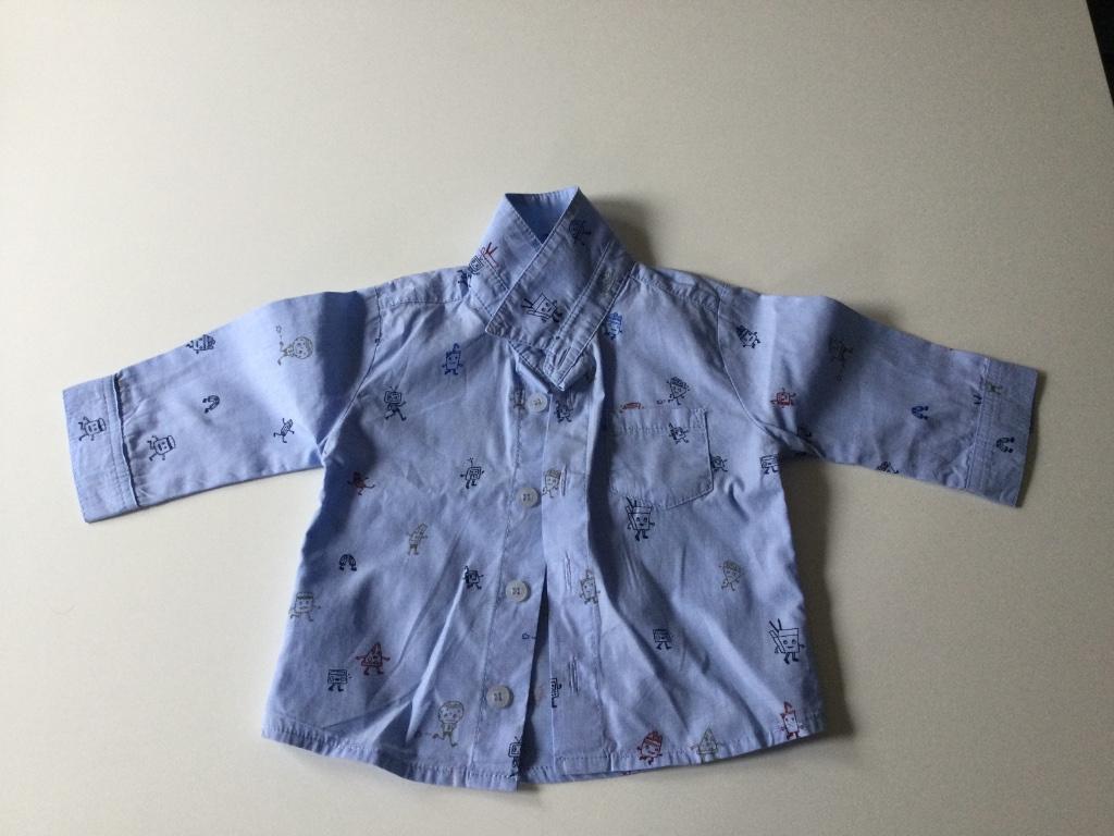 Lichtblauw Hemdje met lange mouwen, Kinderen en Baby's, Babykleding | Maat 62, Gebruikt, Ophalen of Verzenden, Overhemdje of Bloesje