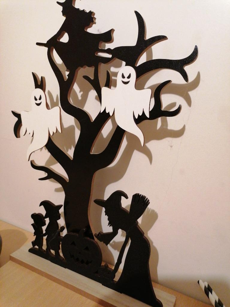 Centre de table halloween bois plat sur pied, Divers, Enlèvement ou Envoi, Comme neuf