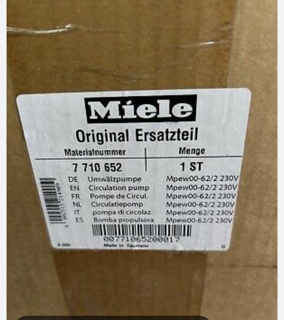 Pompe lvs Miele neuf, Enlèvement, Comme neuf