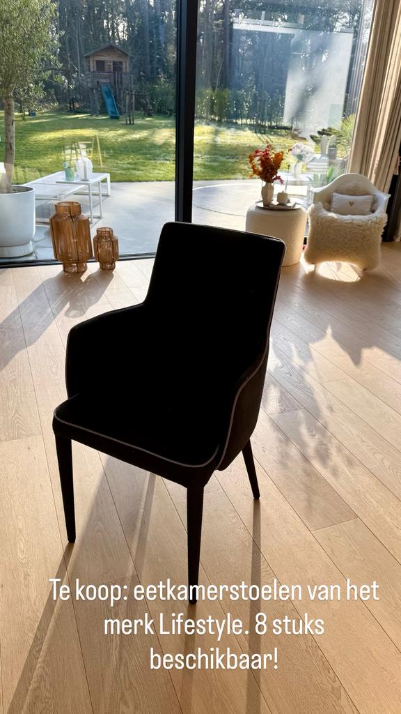 8 donkergrijze stoelen van het merk lifestyle te koop, Huis en Inrichting, Stoelen, Ophalen, Zo goed als nieuw, Vijf, Zes of meer stoelen