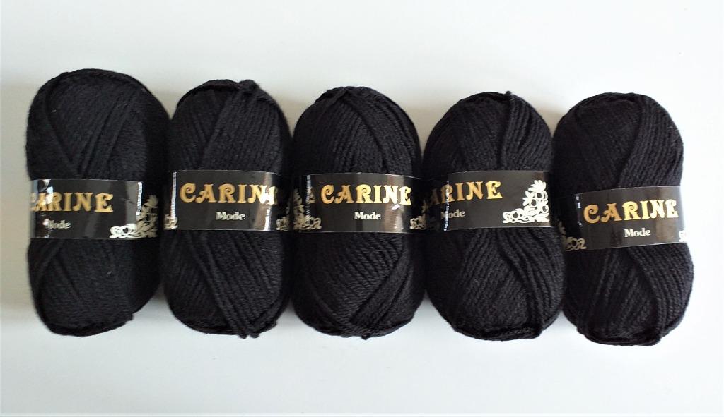 5 pelotes de Carine Mode - noir, Enlèvement ou Envoi, Comme neuf, Tricot ou Crochet, Laine ou Fils