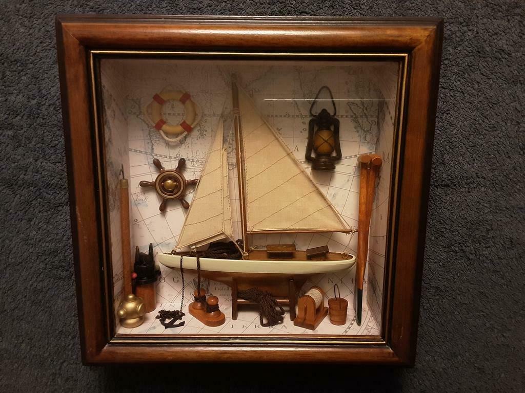 Diorama zeilboot., Antiek en Kunst, Ophalen of Verzenden