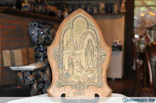 decoration religieuse murale bois et cuivre, Antiquités & Art, Enlèvement ou Envoi