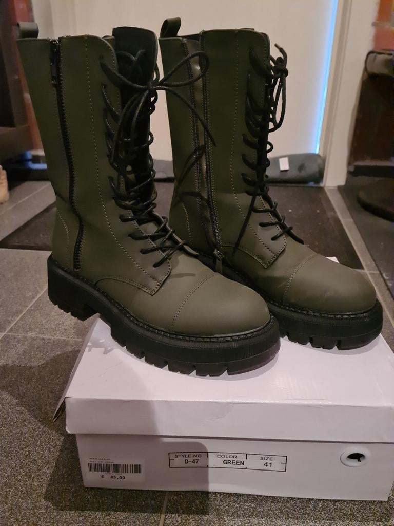 Toffe kaki boots maat 41. Nieuw., Ophalen, Zo goed als nieuw