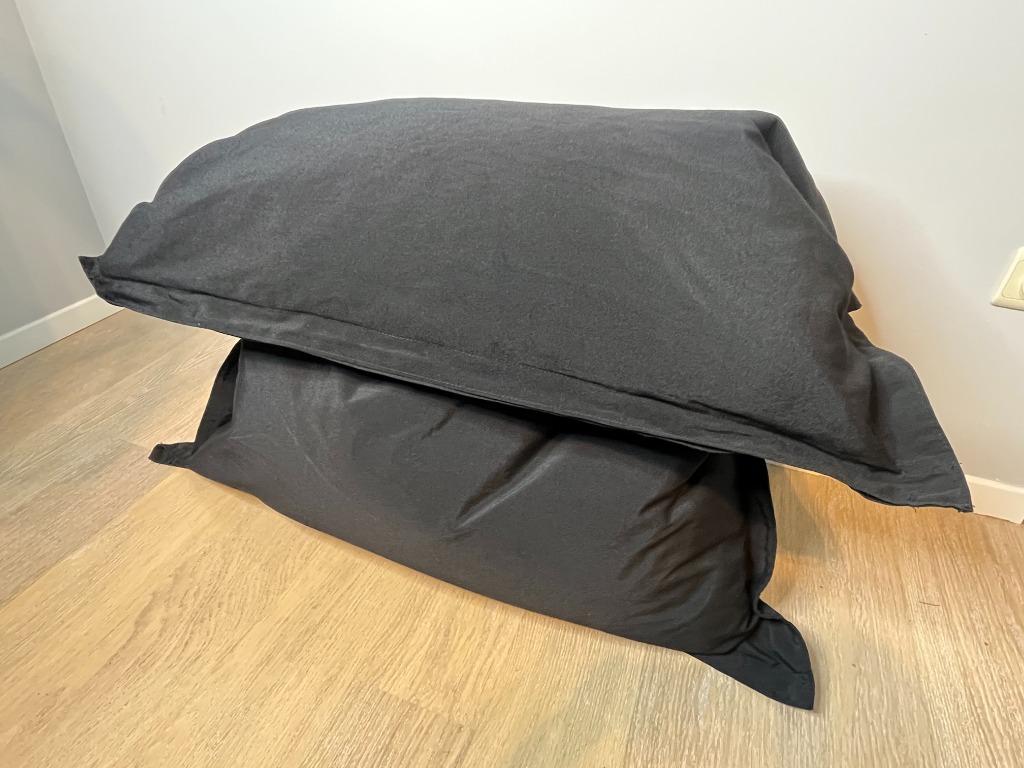 Pouf IKEA SKOGHALL noir, Tissus, Comme neuf, Enlèvement, 125 cm ou plus