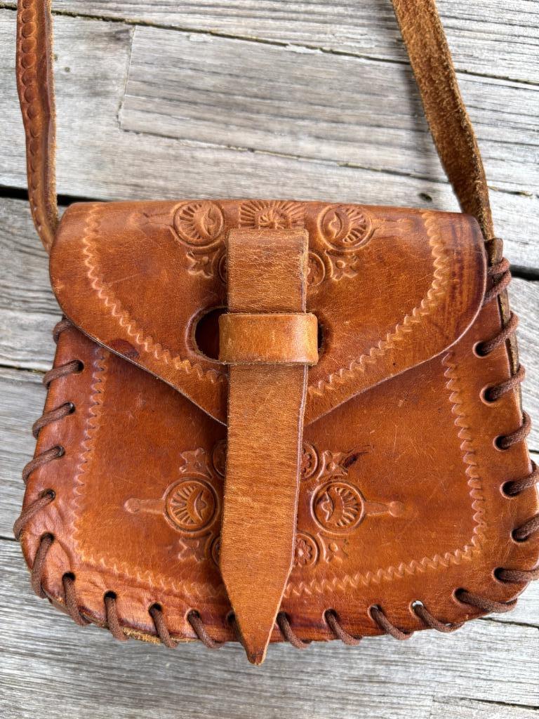 sac à main en cuir vintage, Enlèvement ou Envoi, Comme neuf, Brun, Sac à main
