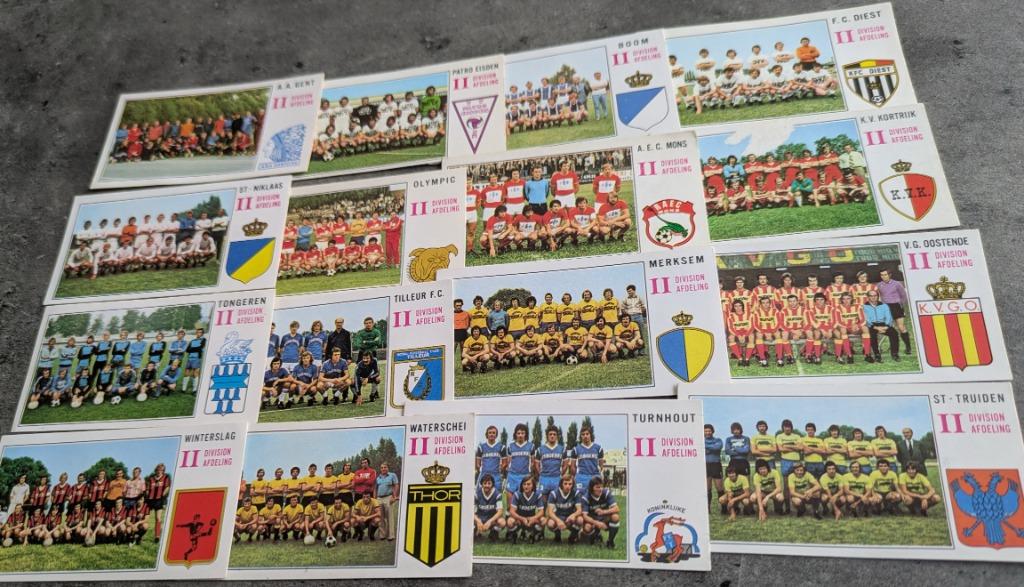 PANINI FOOTBALL 76 16x STICKERS 1976 alle 2de klasse teams, Verzenden