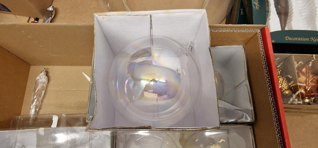 Boules de Noël transparentes / cérusées, Divers, Noël, Utilisé, Enlèvement ou Envoi