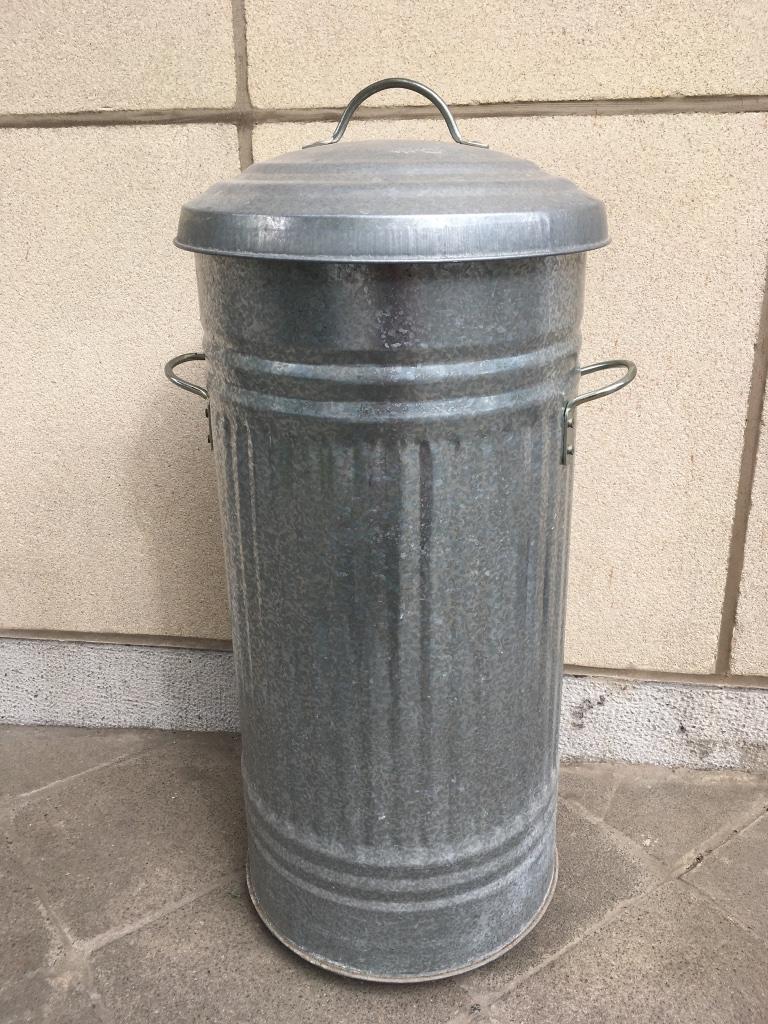 Gegalvaniseerde vuilnisbak, Ophalen, Gebruikt, 40 liter of meer, Metaal