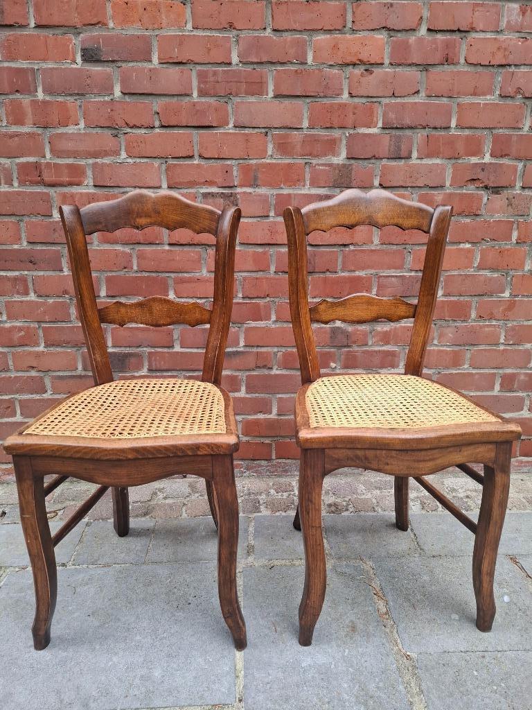 antieke houten stoelen met rieten zitting, Antiek en Kunst, Ophalen