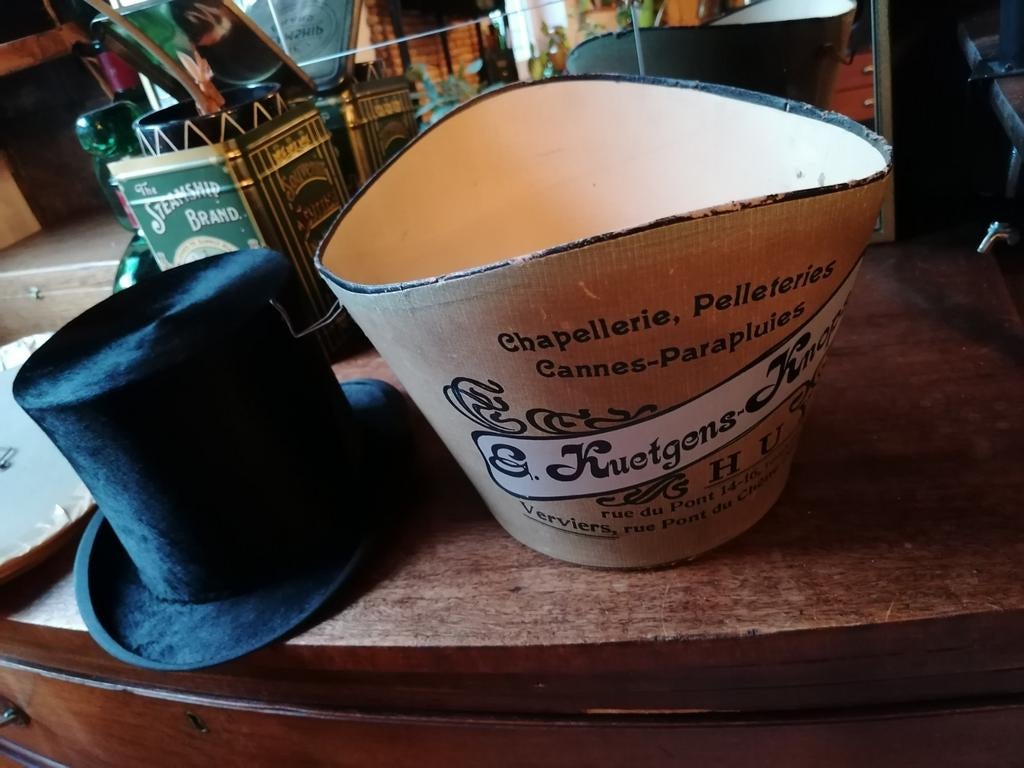 Vintage Chapeau haut de forme noir Kuetgens-Knops, Ophalen of Verzenden