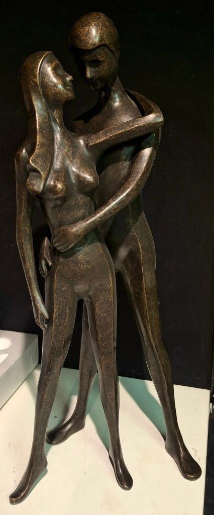 Groot bronzen beeld: Lovers, Antiek en Kunst, Ophalen