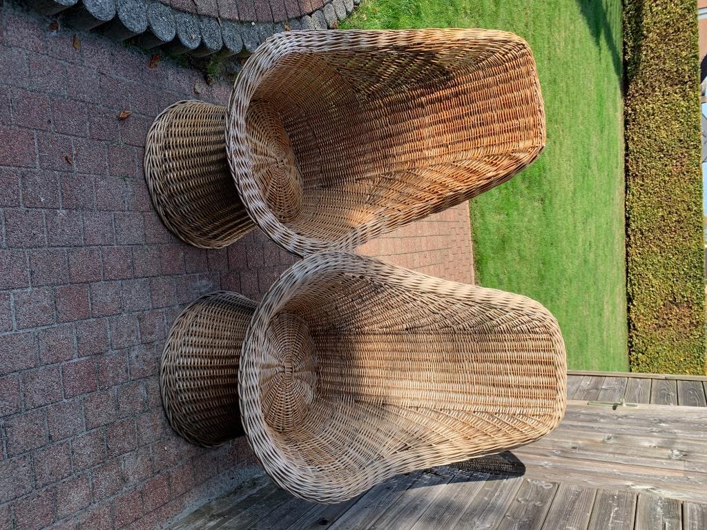 2 rieten sierstoelen, Ophalen, Gebruikt, Overige materialen