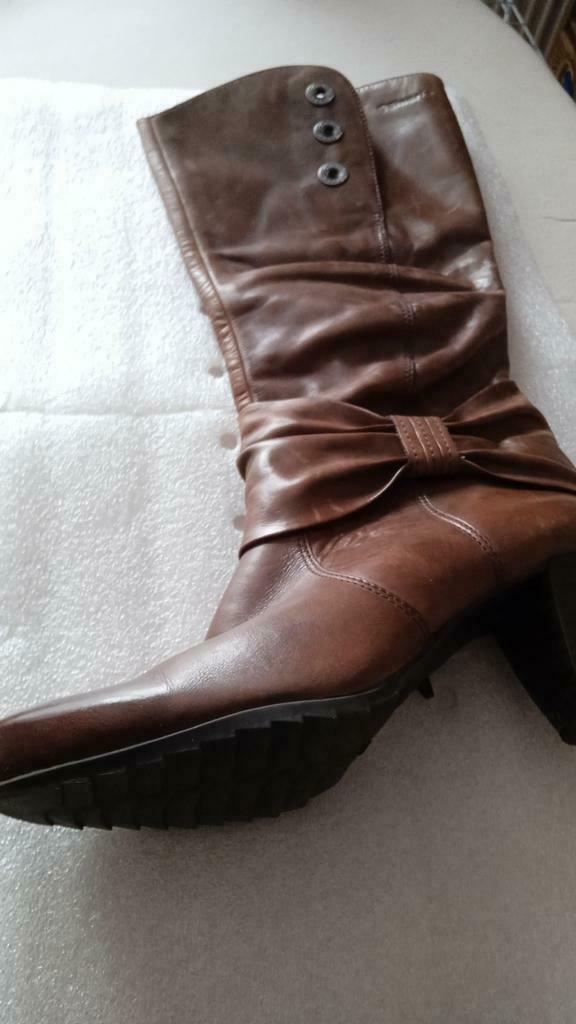 Botte  haute 💯 cuir  femme couleur brun clair pointure 40, Ophalen