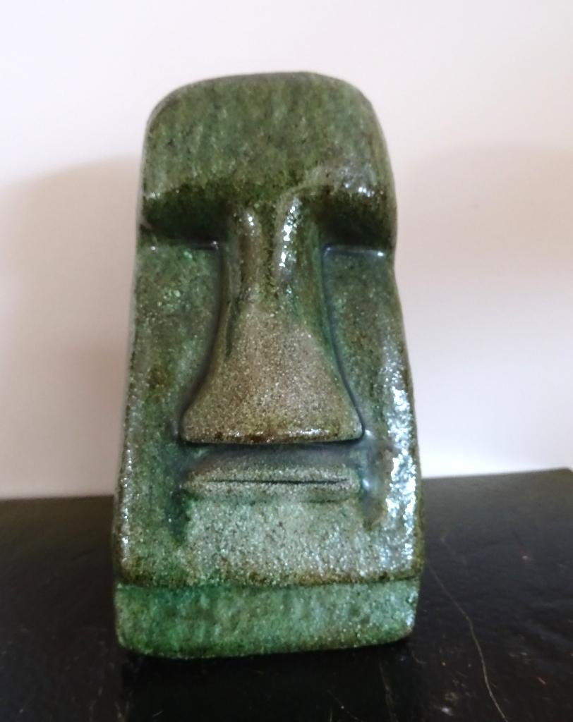 Prachtig en zeldzaam: Moai (Paaseiland). Keramiek. Handmade, Ophalen of Verzenden