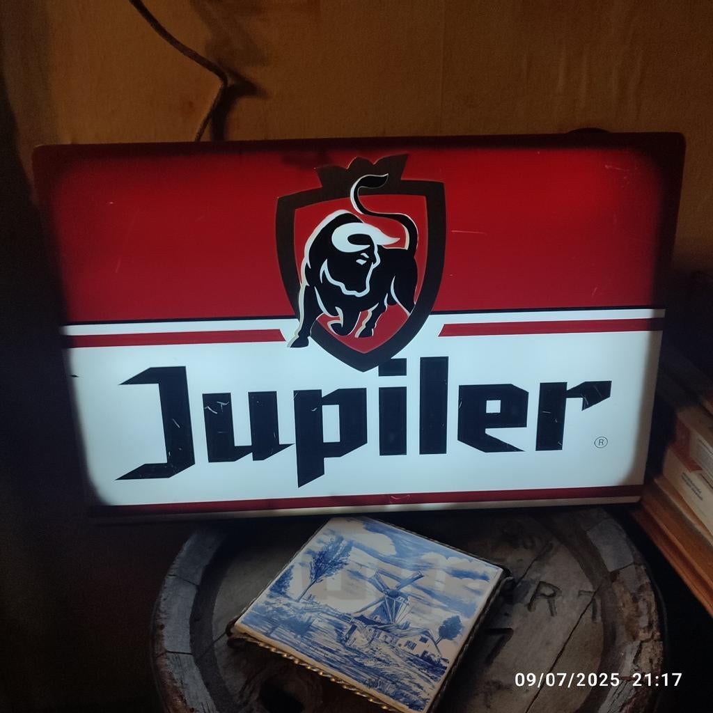 Enseigne lumineuse JUPILER ., Enlèvement, Utilisé, Panneau, Plaque ou Plaquette publicitaire, Jupiler