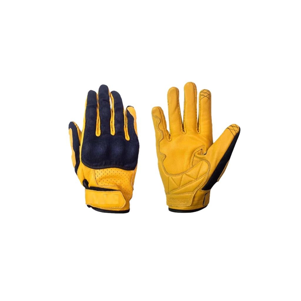 Gants de moto en cuir et textile nouveau jaune, Motos, Envoi, Neuf, avec ticket, Femmes, Gants