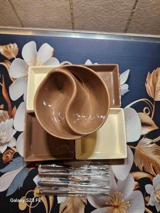 Chocolade fondue set 10 delig, Ophalen, Fondueset