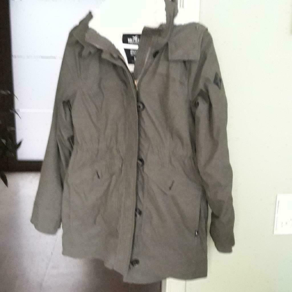 Hollister Parka S, Ophalen, Maat 36 (S), Gedragen, Groen