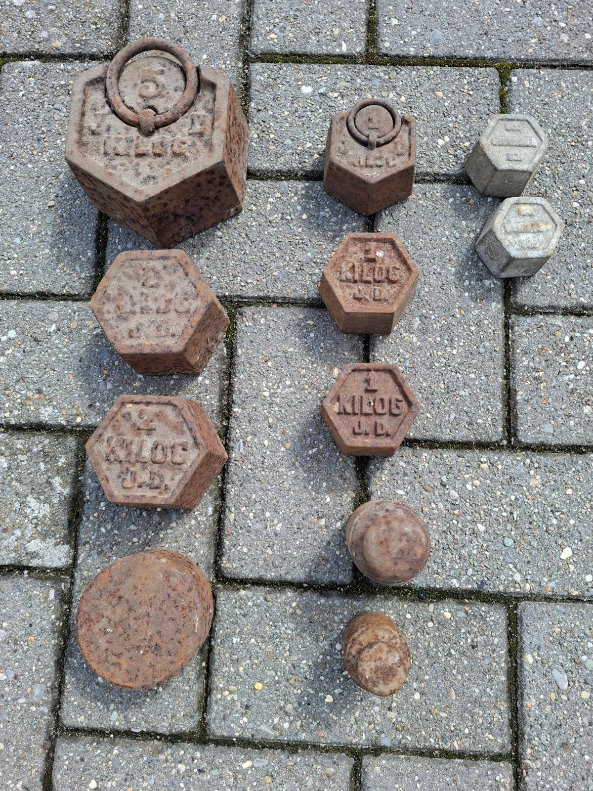 massief ijzeren gewichten., Antiek en Kunst, Ophalen of Verzenden