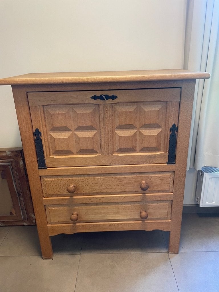eiken buffetkast met valdeur, 25 à 50 cm, Comme neuf, Enlèvement, Chêne